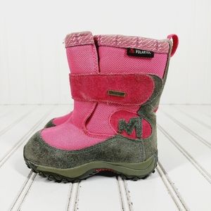 Merrell Waterproof Toddler Pink Slip On Winter Polartec Boots F422